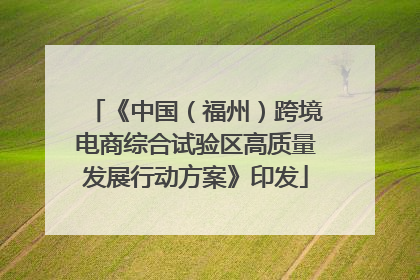 《中国（福州）跨境电商综合试验区高质量发展行动方案》印发