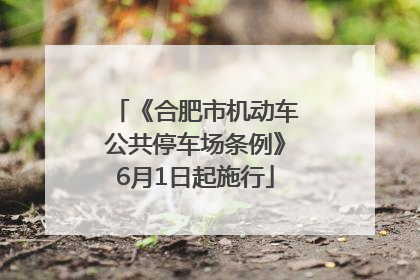 《合肥市机动车公共停车场条例》6月1日起施行