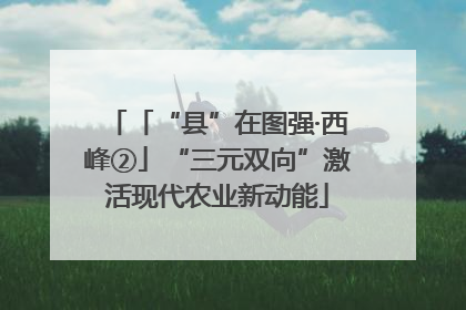 「“县”在图强·西峰②」“三元双向”激活现代农业新动能