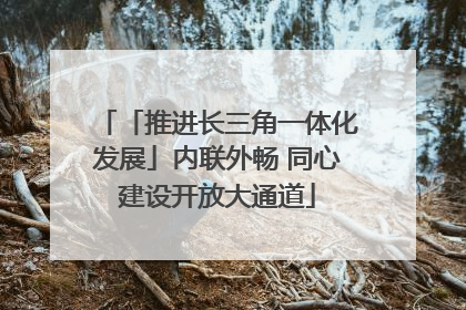 「推进长三角一体化发展」内联外畅 同心建设开放大通道
