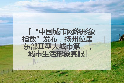 “中国城市网络形象指数”发布，扬州位居东部Ⅱ型大城市第一，城市生活形象亮眼