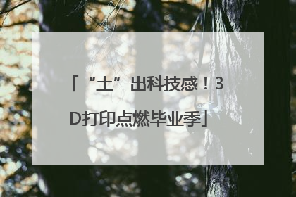 “土”出科技感！3D打印点燃毕业季