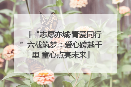 “志愿亦城·青爱同行”六载筑梦：爱心跨越千里 童心点亮未来