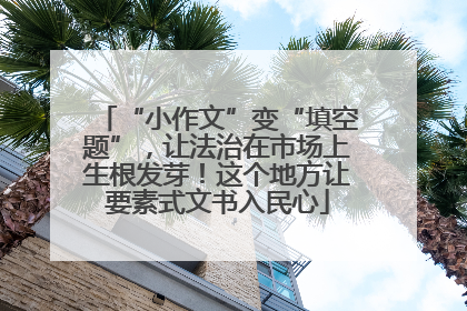 “小作文”变“填空题”，让法治在市场上生根发芽！这个地方让要素式文书入民心