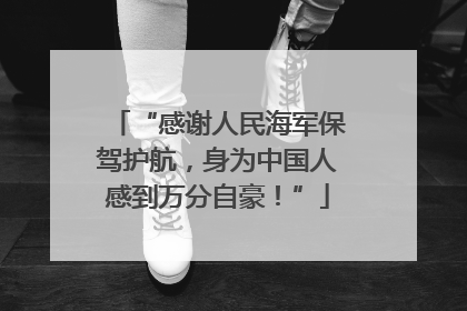 “感谢人民海军保驾护航，身为中国人感到万分自豪！”