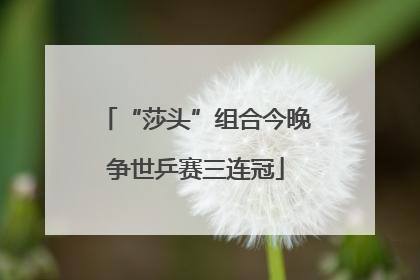 “莎头”组合今晚争世乒赛三连冠