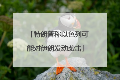 特朗普称以色列可能对伊朗发动袭击
