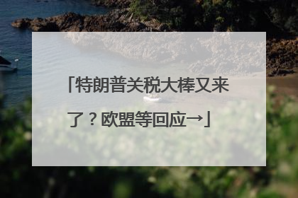 特朗普关税大棒又来了？欧盟等回应→