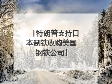 特朗普支持日本制铁收购美国钢铁公司
