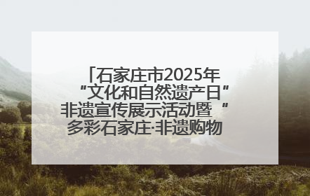 石家庄市2025年“文化和自然遗产日”非遗宣传展示活动暨“多彩石家庄·非遗购物节”倒计时1天
