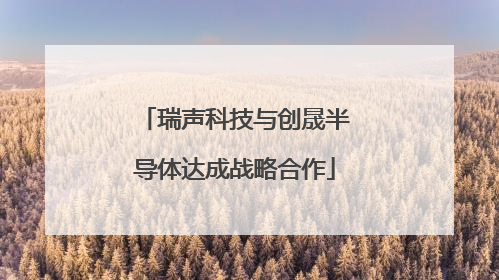 瑞声科技与创晟半导体达成战略合作