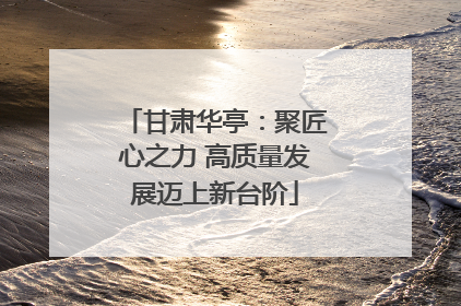 甘肃华亭：聚匠心之力 高质量发展迈上新台阶