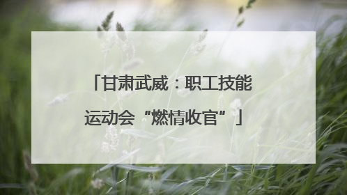 甘肃武威：职工技能运动会“燃情收官”