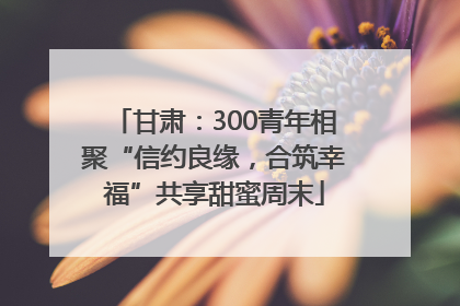 甘肃：300青年相聚“信约良缘，合筑幸福”共享甜蜜周末
