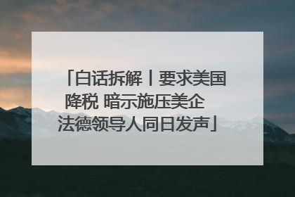 白话拆解丨要求美国降税 暗示施压美企 法德领导人同日发声