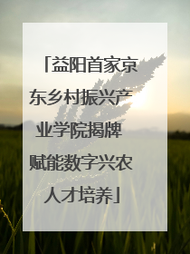 益阳首家京东乡村振兴产业学院揭牌 赋能数字兴农人才培养