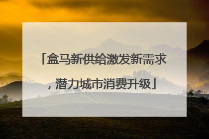 盒马新供给激发新需求，潜力城市消费升级
