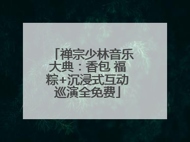 禅宗少林音乐大典：香包 福粽+沉浸式互动巡演全免费