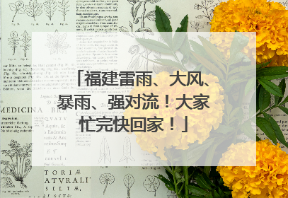 福建雷雨、大风、暴雨、强对流！大家忙完快回家！