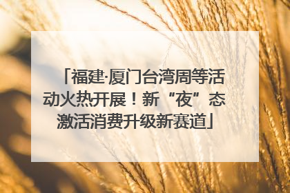 福建·厦门台湾周等活动火热开展！新“夜”态激活消费升级新赛道