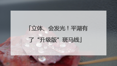 立体、会发光！平湖有了“升级版”斑马线