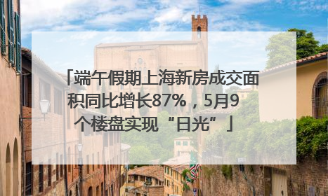 端午假期上海新房成交面积同比增长87%，5月9个楼盘实现“日光”