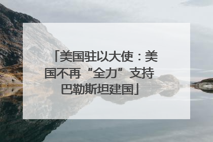 美国驻以大使：美国不再“全力”支持巴勒斯坦建国