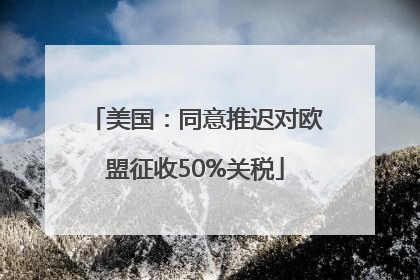 美国：同意推迟对欧盟征收50%关税
