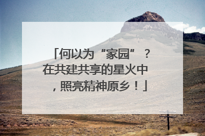 何以为“家园”？在共建共享的星火中，照亮精神原乡！