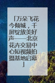 万朵飞花今倾城，千屏绽放美好声——北京花卉交易中心短视频拍摄基地启幕
