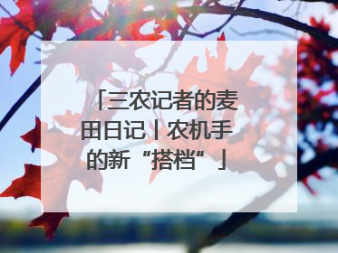 三农记者的麦田日记丨农机手的新“搭档”