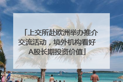 上交所赴欧洲举办推介交流活动，境外机构看好A股长期投资价值