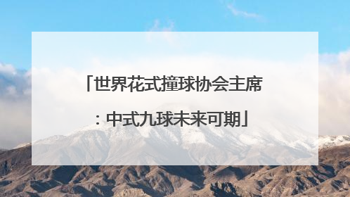 世界花式撞球协会主席：中式九球未来可期