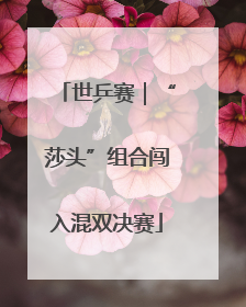 世乒赛｜“莎头”组合闯入混双决赛