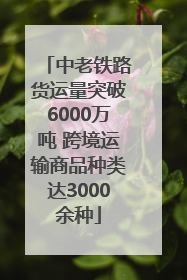 中老铁路货运量突破6000万吨 跨境运输商品种类达3000余种
