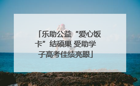 乐助公益“爱心饭卡”结硕果 受助学子高考佳绩亮眼