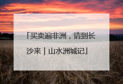 买卖遍非洲，请到长沙来｜山水洲城记
