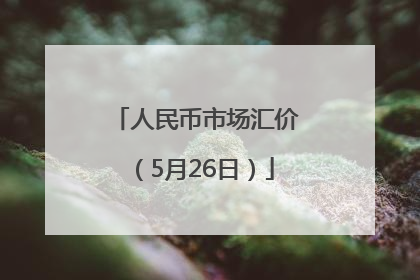 人民币市场汇价（5月26日）