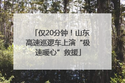 仅20分钟！山东高速巡逻车上演“极速暖心”救援