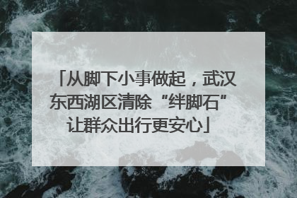 从脚下小事做起，武汉东西湖区清除“绊脚石”让群众出行更安心