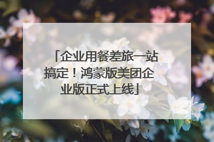 企业用餐差旅一站搞定！鸿蒙版美团企业版正式上线