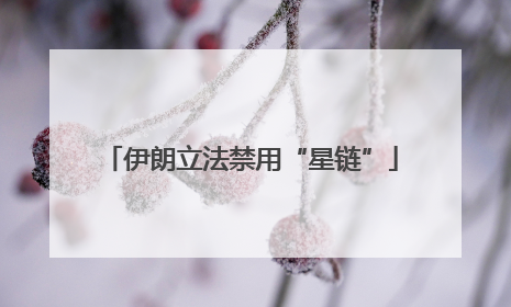 伊朗立法禁用“星链”