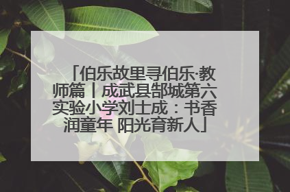 伯乐故里寻伯乐·教师篇丨成武县郜城第六实验小学刘士成：书香润童年 阳光育新人
