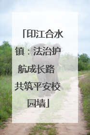 印江合水镇：法治护航成长路 共筑平安校园墙
