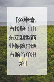 免申请、直接赔！山东定制型商业保险异地直赔首单出炉