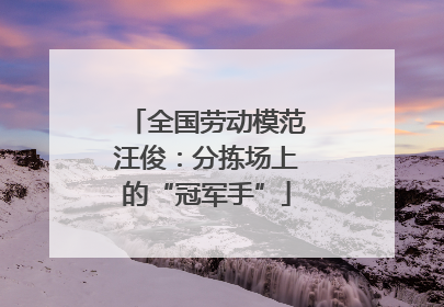 全国劳动模范汪俊：分拣场上的“冠军手”
