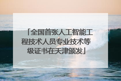 全国首张人工智能工程技术人员专业技术等级证书在天津颁发