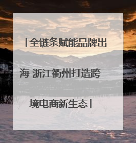 全链条赋能品牌出海 浙江衢州打造跨境电商新生态
