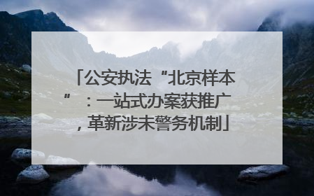 公安执法“北京样本”：一站式办案获推广，革新涉未警务机制