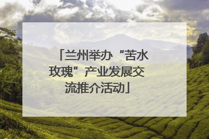 兰州举办“苦水玫瑰”产业发展交流推介活动